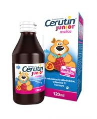 Cerutin Junior, syrop o smaku malinowym, 120 ml