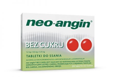 Neo-Angin bez cukru tabl.do ssania 24 tabl.