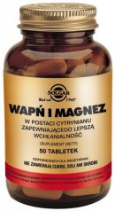 SOLGAR Wapń i Magnez w postaci cytrynianu 100 tabletek